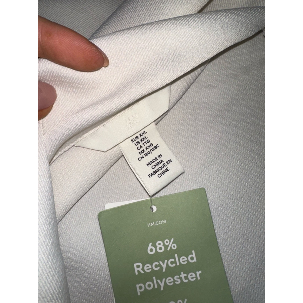 H&M White Blouse XXL Open Back Bow Detail - Picture 7 of 10